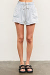 Chambray Tie Front Shorts