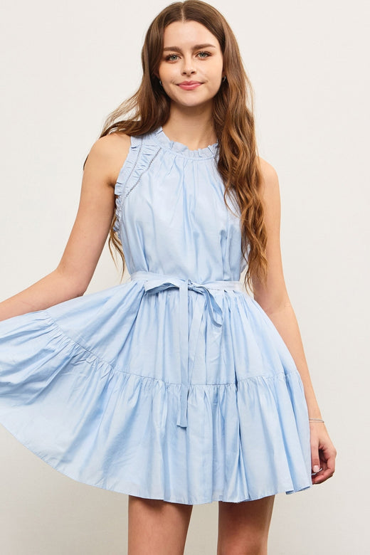 Ruffle Edge Sleeveless Dress