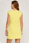 Wrap Sleeveless Textured Knit Mini Dress