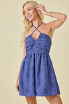 Eyelet Halter Mini Dress