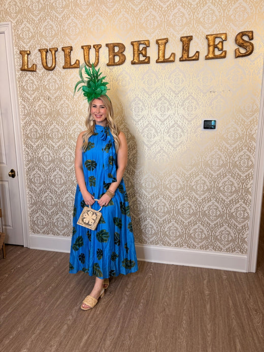 Leaf Print Halter Dress
