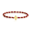 4mm Crystal Stretch Bracelet with Single Cross