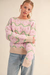 Fuzzy Floral Sweater