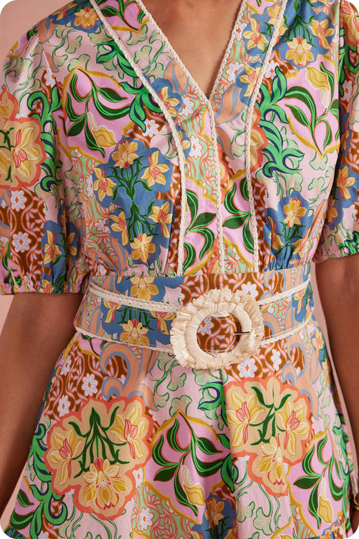 Garden Party Belted Mini Dress