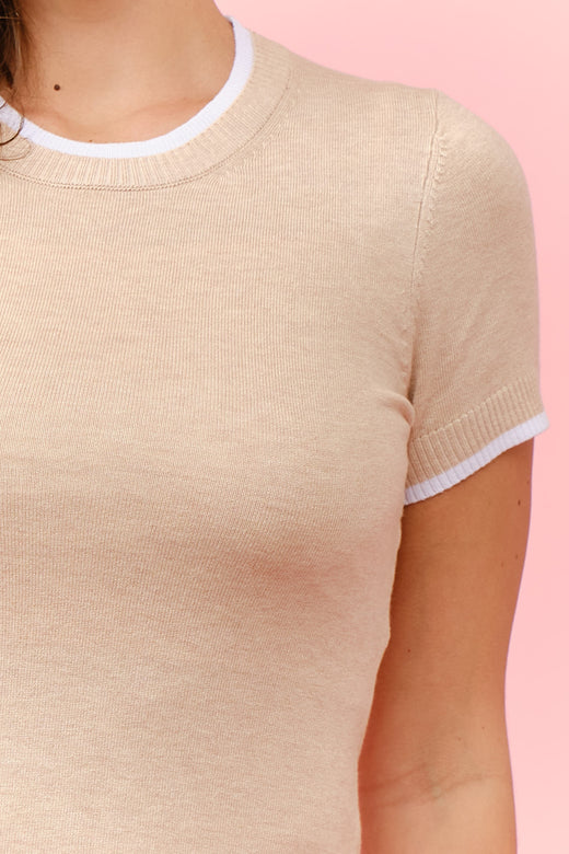 Color Contrast Knit Top