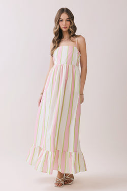 Preppy Stripe Maxi Dress