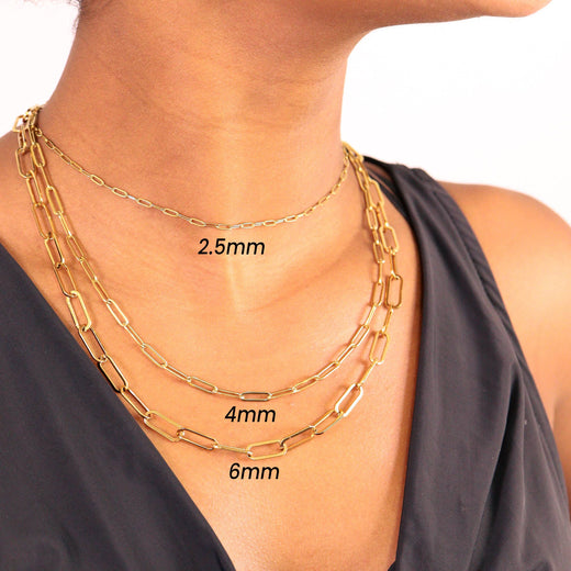 18K GP Paperclip Chain Necklace
