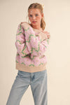 Fuzzy Floral Sweater