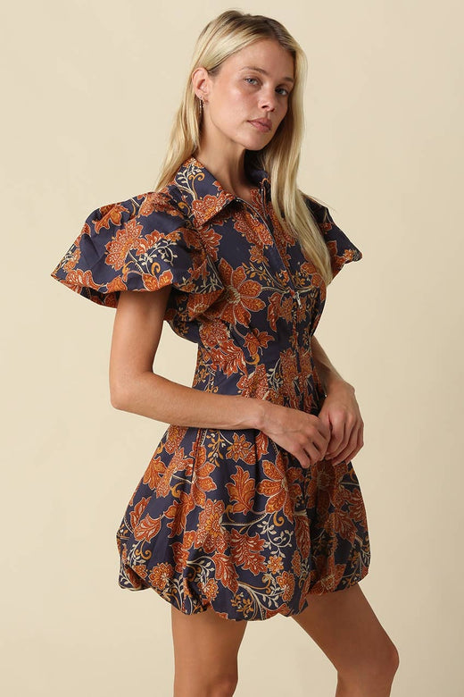 Lia Floral Bubble Mini Dress