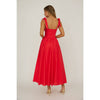 Red Corset Midi Dress