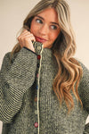 Stripe Button Front Cardigan