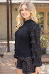 Ruffled Long Sleeve Sweater Top
