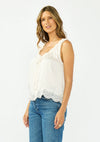 Lace Trim Button Tank