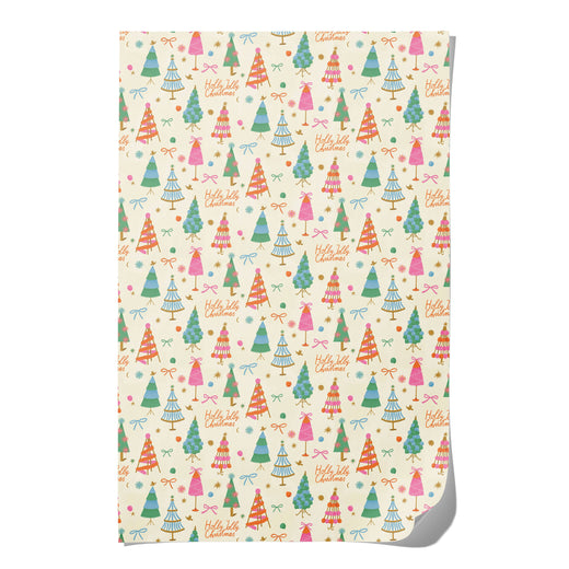 Holly Jolly Trees Wrapping Paper