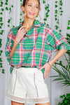 Plaid Collared Button Shirts