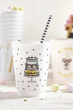 Gold Foil Frost Cups - Birthday Bubbles