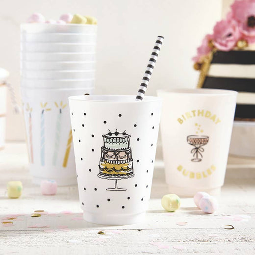Gold Foil Frost Cups - Birthday Bubbles