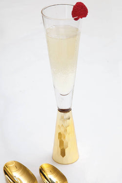 Gold Hammered Champagne Glass