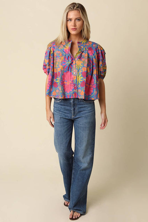 Naomi Floral Puff Sleeve Blouse