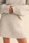 Long Sleeve Sweater Top and Flared Mini Skirt Set