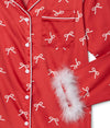 Christmas Bow Satin Feather Pajamas