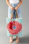 Red, Turquoise & Blue Western Tote
