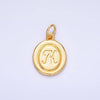 Letter Initial Engraved Stamped Oval Charm