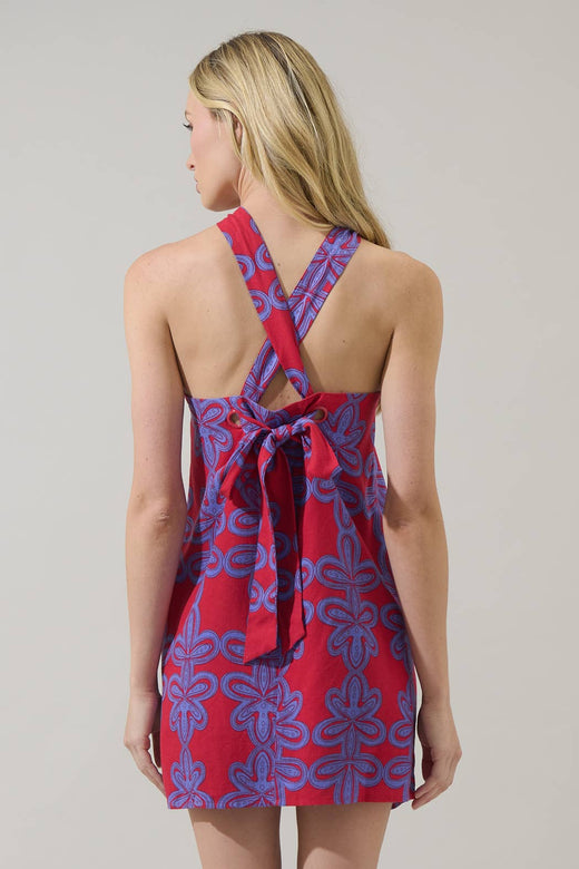 Rory Floral Amory Halter Mini Dress