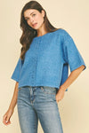 Button Down Short Sleeve Sweater