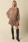 Dani Leopard Long Sleeve Mini Dress