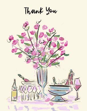 Thank You With Flowers Card