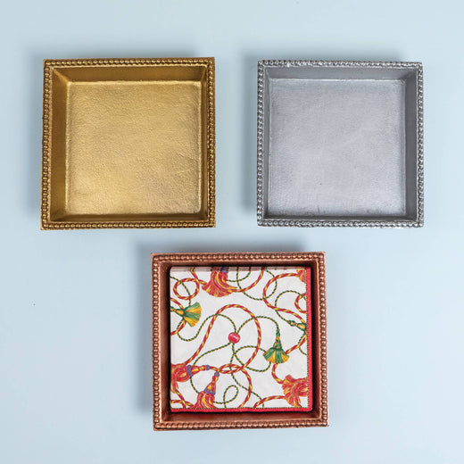 Textured Gilded Beaded Tray