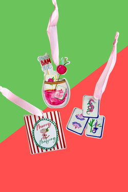 Mahjong Christmas Petite Ornament Acrylic Mahj gift, acrylic