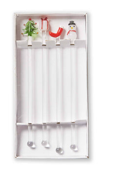Christmas Holiday Cheer Swizzle Sticks Set Of 4
