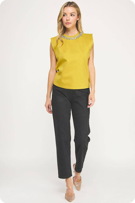 Embellishment Trim Knit Top