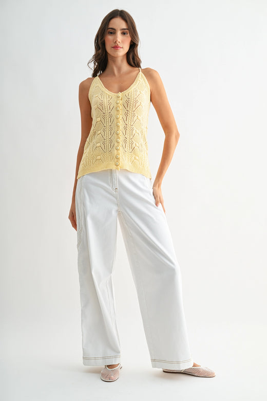 Wide Leg Side Scallop Jeans
