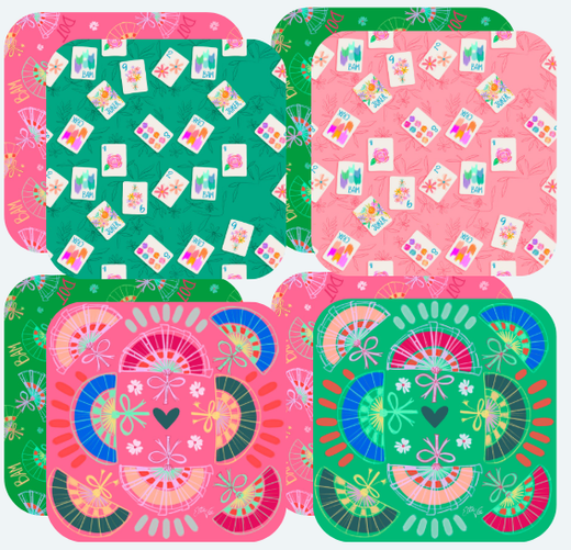Bonjour Mahjong Coasters Set of 4