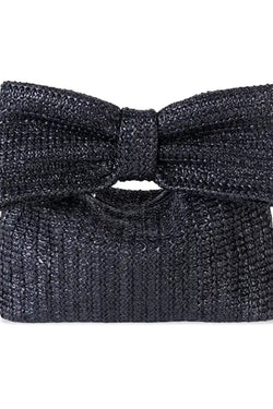 Bow Straw Clutch Handbag