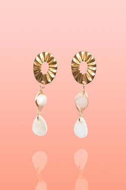 Paloma Shell + Jade Dangles
