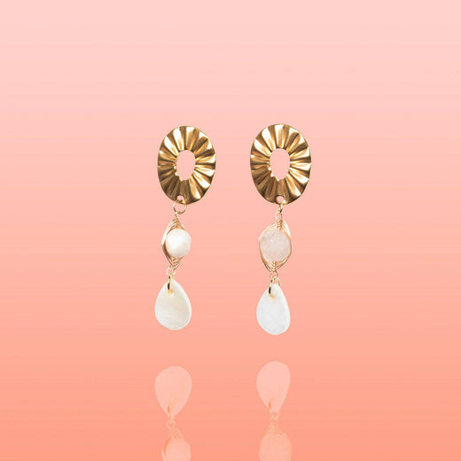 Paloma Shell + Jade Dangles
