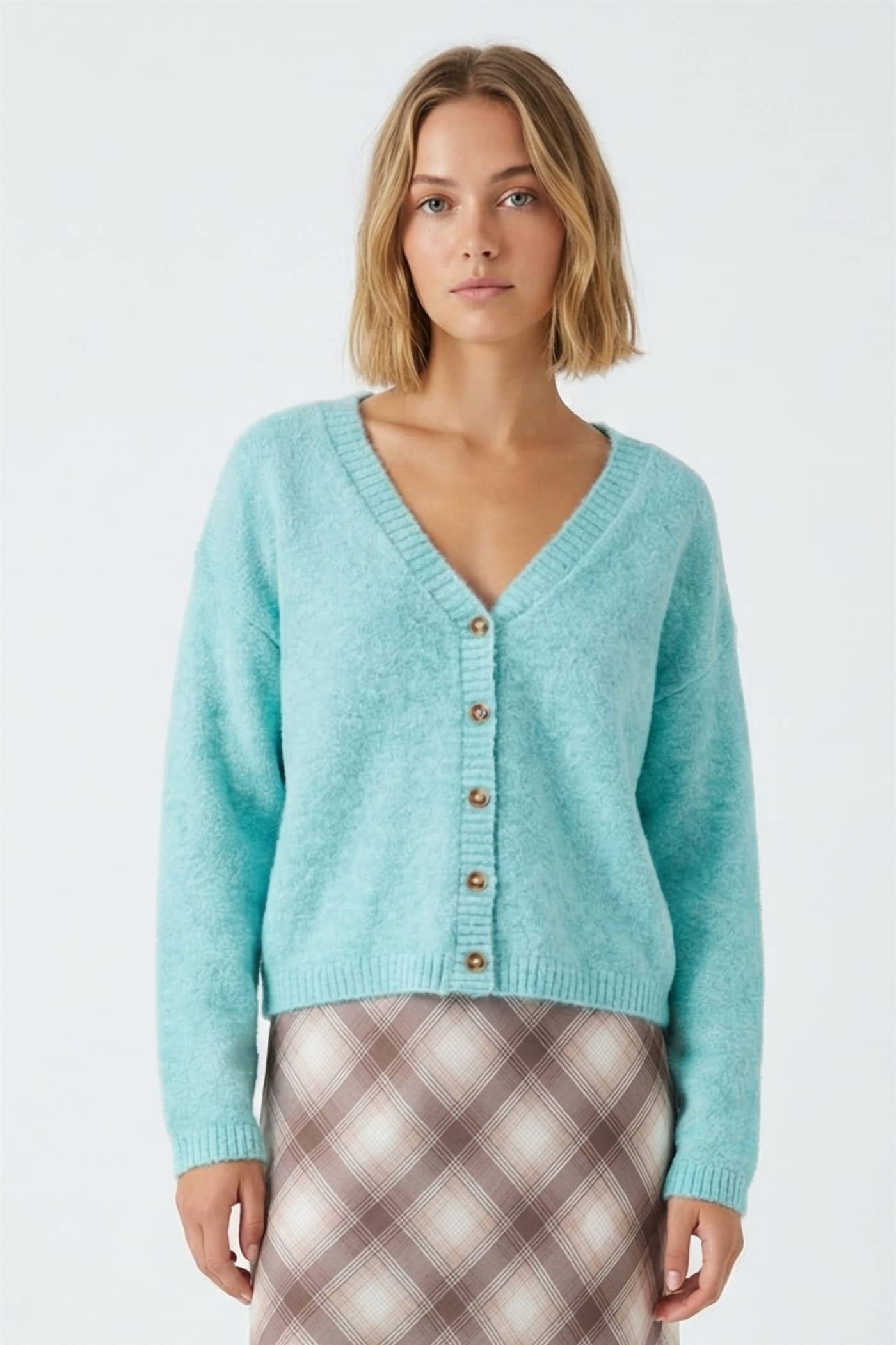 Button up V neck cardigan