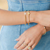 3mm Gold Stretch Bracelet with Single Gold Cross