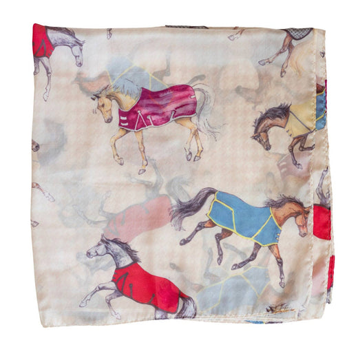 Lila Horses in Blankets Scarf -36"