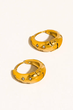 Solira 18K Gold Non-Tarnish Star Hoop Earring