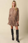 Dani Leopard Long Sleeve Mini Dress