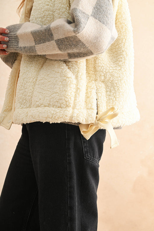 Teddy Fabric Vest Jacket