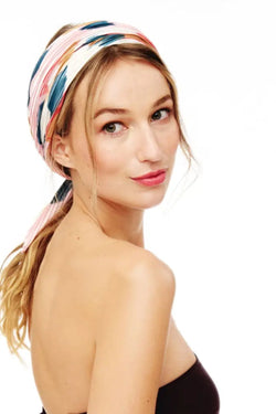 Floral Printed Pleated Silky Scarf