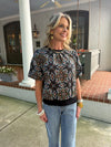 Ornamental Tile Embroidered Print Top