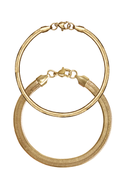 18K GP Herringbone Chain Bracelet