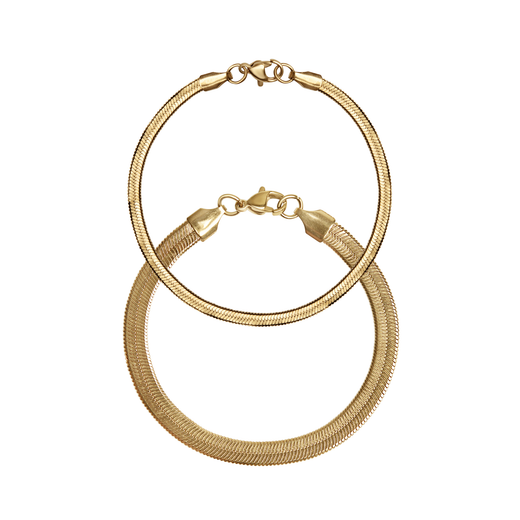 18K GP Herringbone Chain Bracelet